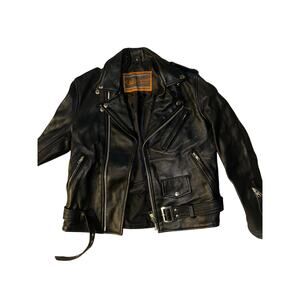 Vintage Y2K Daniel Smart Leather Motorcycle Jacket Black Moto Biker Women’s Sm